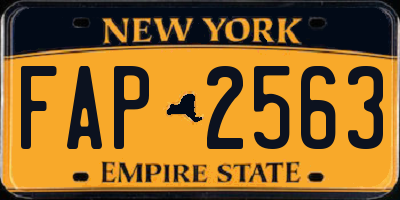 NY license plate FAP2563