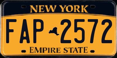 NY license plate FAP2572