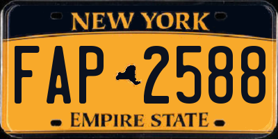 NY license plate FAP2588
