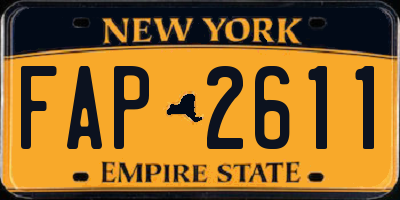 NY license plate FAP2611