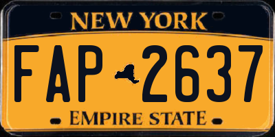 NY license plate FAP2637