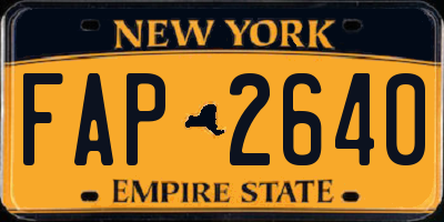 NY license plate FAP2640