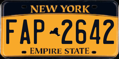 NY license plate FAP2642