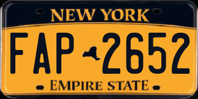 NY license plate FAP2652