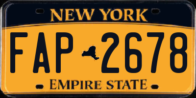 NY license plate FAP2678
