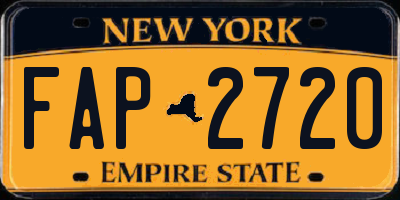 NY license plate FAP2720