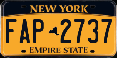 NY license plate FAP2737