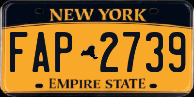 NY license plate FAP2739