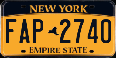NY license plate FAP2740