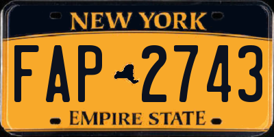 NY license plate FAP2743