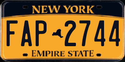 NY license plate FAP2744