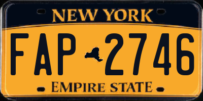 NY license plate FAP2746