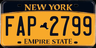 NY license plate FAP2799