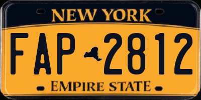 NY license plate FAP2812