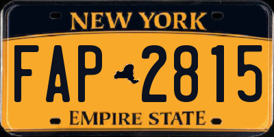 NY license plate FAP2815