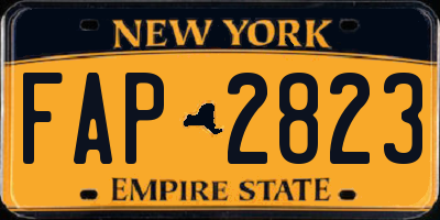 NY license plate FAP2823
