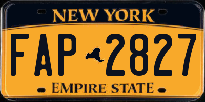 NY license plate FAP2827