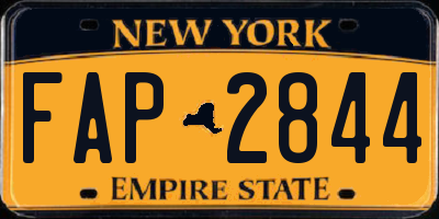 NY license plate FAP2844