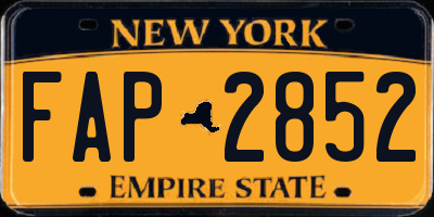 NY license plate FAP2852