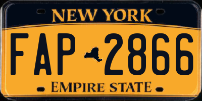 NY license plate FAP2866