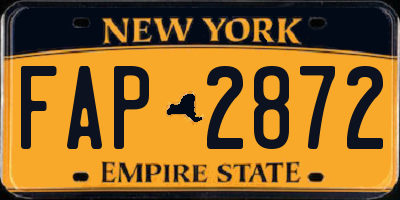 NY license plate FAP2872