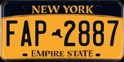 NY license plate FAP2887