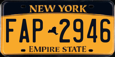 NY license plate FAP2946
