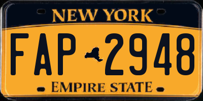 NY license plate FAP2948