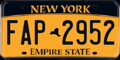 NY license plate FAP2952