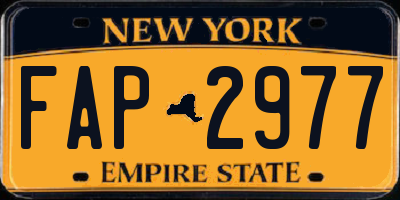 NY license plate FAP2977