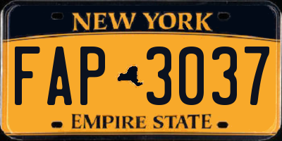 NY license plate FAP3037