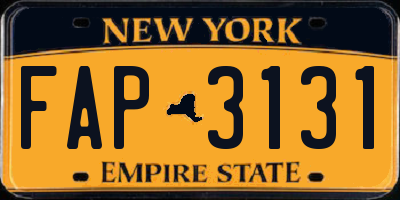 NY license plate FAP3131