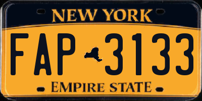 NY license plate FAP3133