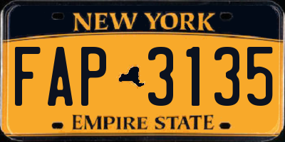 NY license plate FAP3135