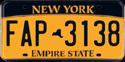 NY license plate FAP3138