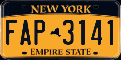 NY license plate FAP3141
