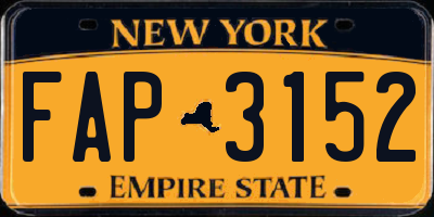NY license plate FAP3152