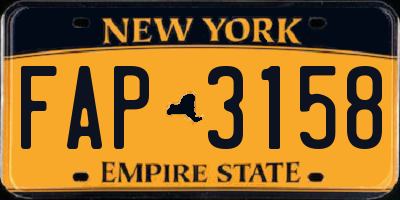 NY license plate FAP3158