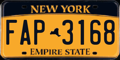 NY license plate FAP3168