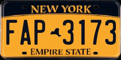 NY license plate FAP3173