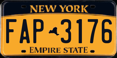 NY license plate FAP3176