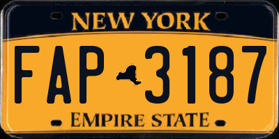 NY license plate FAP3187