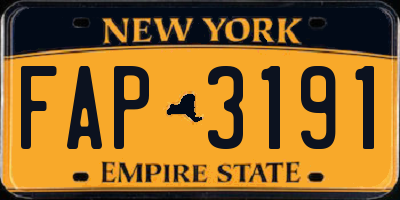 NY license plate FAP3191