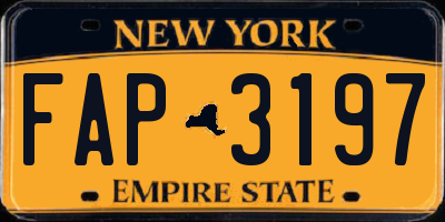 NY license plate FAP3197