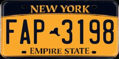 NY license plate FAP3198