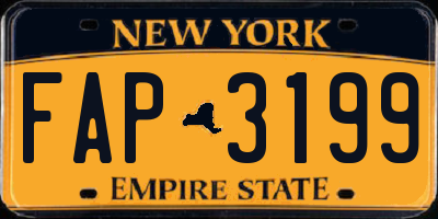 NY license plate FAP3199