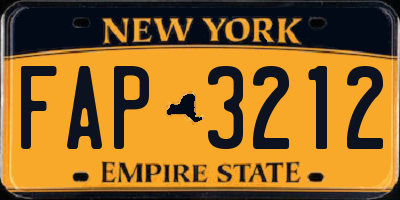 NY license plate FAP3212