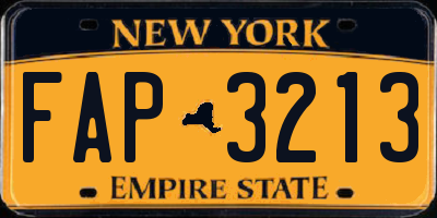 NY license plate FAP3213