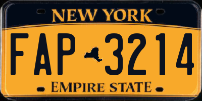 NY license plate FAP3214