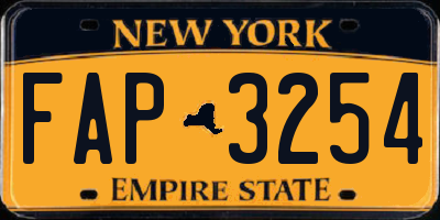 NY license plate FAP3254